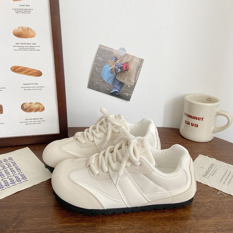 Flat Forrest Gump Shoes Women's 2025 New Spring and Autumn Retro German Training Shoes Versatile Athleisure White Shoes