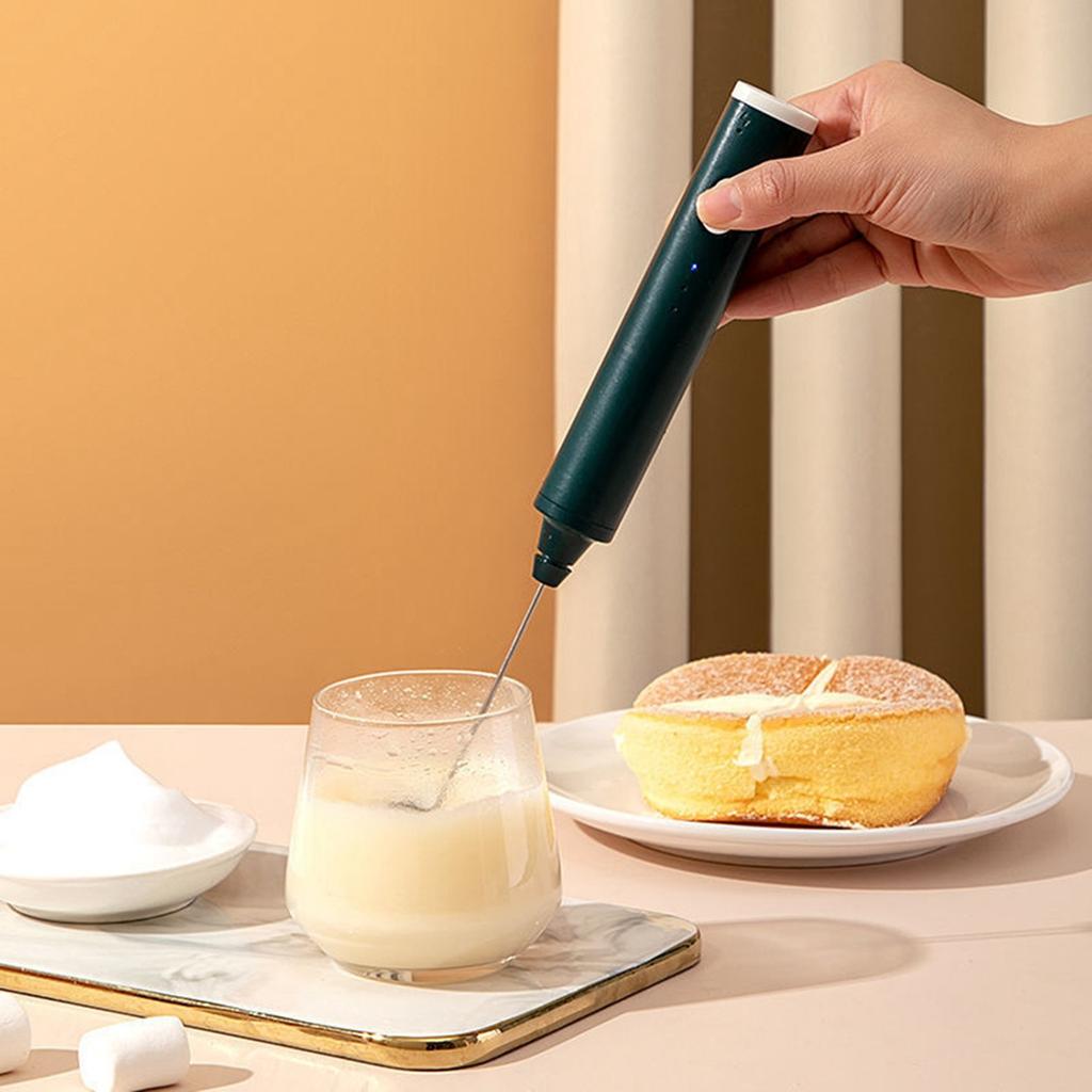 Electric Whisk USB Recharge Three Speed Kitchen Cooking Tool Bubbler Egg Cream Sauce Stirrer Handheld Milk Frother Pink