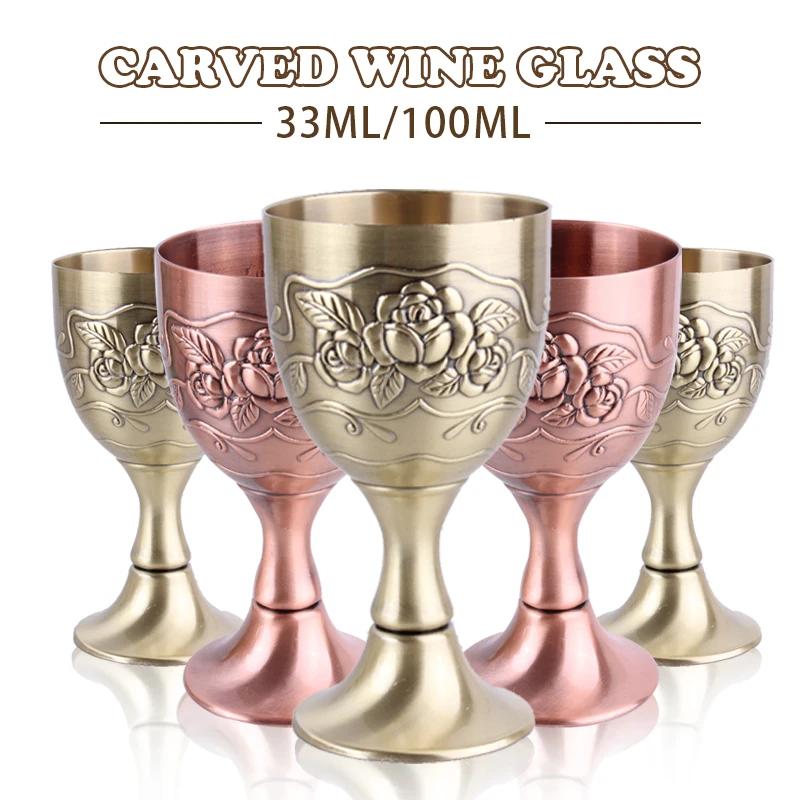 Europeisk Stil Vintage Snidad Vinglas Mini Kalk Pokal Wicca Altare Retro Spådomsprop Buddha Altare Handgjorda Hantverk