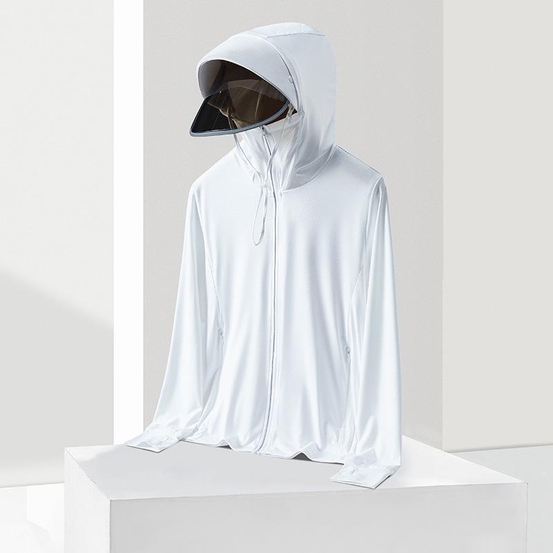 Outdoor Ice Silk Sun Protection Hooded Jacket - Men's & Women's UV-Resistant, Breathable Skinwear for Couples