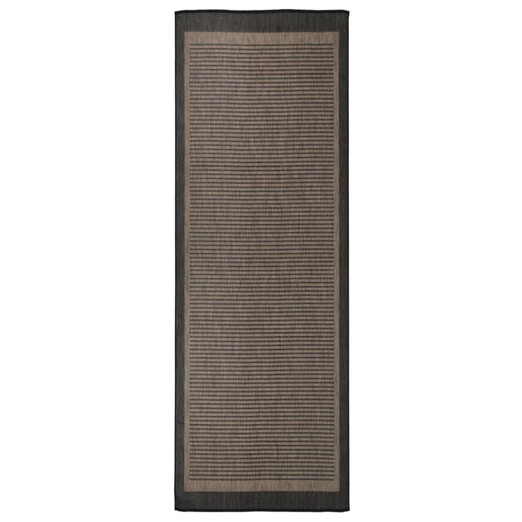 Dywan Zewnętrzny O Płaskim Splocie, 80X250 Cm, Ciemnobrązowy