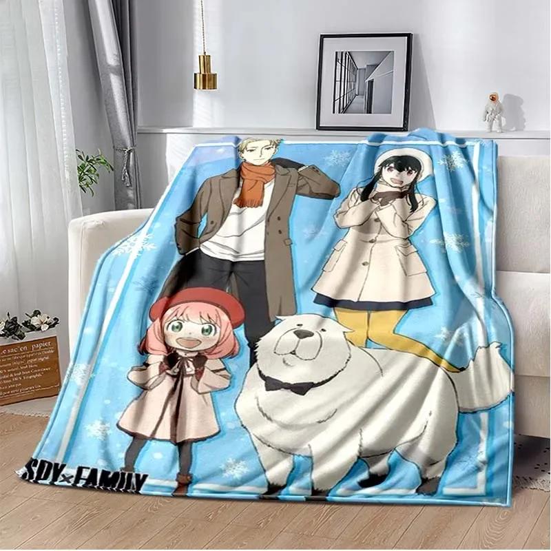 Spy x family Cartoon anime Kawai Throws Blanket Kid Super Home Soft Flannel Blanket for Travel Bedding Blanket for Birthday Gift