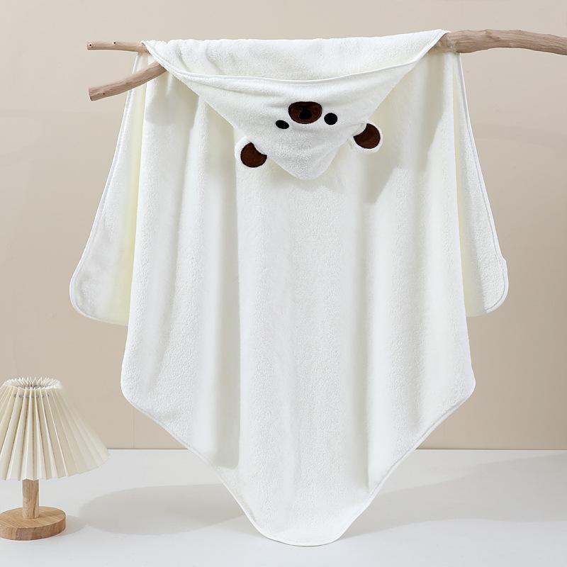 Baby Children Bath Towels Newborn Quilt Bag Towel Bag Quilt Coral Fleece Wrap Towel Embroidered Blanket Animal Eye Closed Hooded Cape