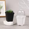 5Pcs Square Small Flower Pot With Humidity Dome Seedlings Planting Pots