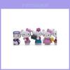 6pcs Hello Kitty Entertainment Scene Mini Model Ornament Set For Gift And Decoration