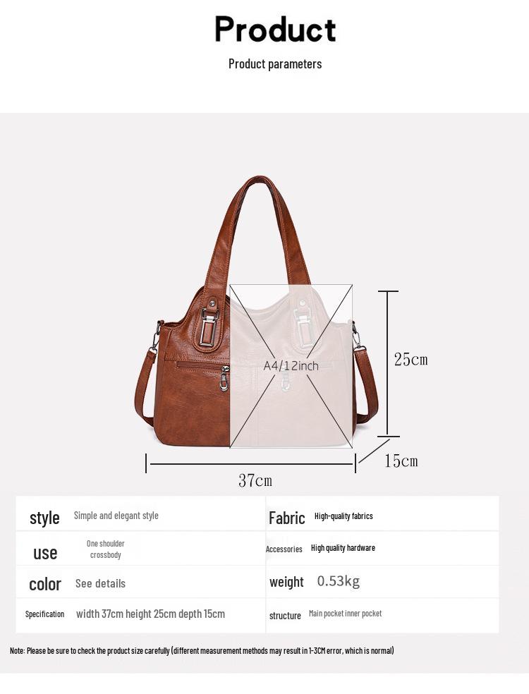 Women's Large Capacity Urban Minimalist Shoulder & Crossbody Tote Bag