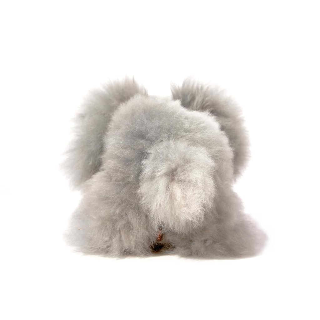 INJOI Plush Animal, Natural Alpaca Fur, Rare, Fluffy, Handmade, Cute, Perfect Gift for Anniversaries and Special Occasions (Elephant, 30cm, Gray,