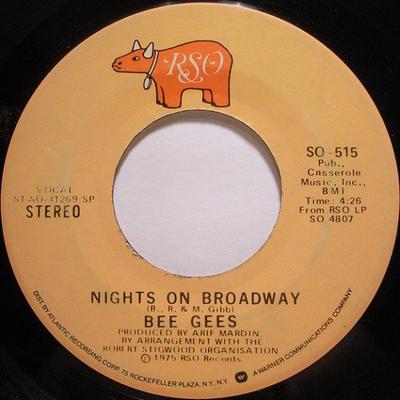 Disque 7 pouces BEE GEES - Nights On Broadway SO515 RSO 1975 US Rock Occasion