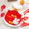 Cute New Year's Cat Clothes with a Satchel for Festive New Year's Greetings Tang Dress As a Kitten Velvet Two-legged Clothes for Chinese New Year Pet