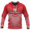 Polnische Flagge Emblem Harajuku Bedruckt Retro Mode Herren und Damen Sport Outdoor Freizeit Täglich Locker Bequem Hoodie