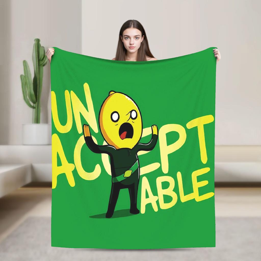 Lemongrab Unakzeptabel Flanelldecke Frühling Warm Weich Überwurfdecke für Kinder Erwachsene Heimdekoration Grafische Tagesdecke Sofabettbezug
