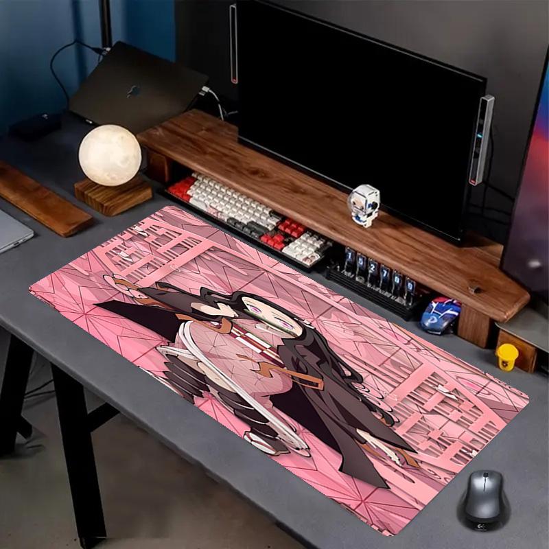 Demon Slayer Print Mouse Pad, Anti‑Slip Desktop keyboard Mat, for PC Laptop Gaming Working Daily Use, Cool Festival Surprise Gift