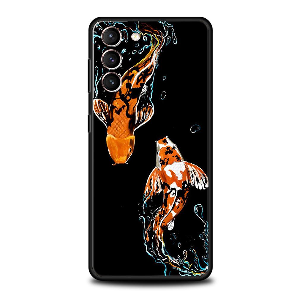 Koi Carp Phone Case For Samsung Galaxy S25 S24 S23 S22 Ultra S20 S21 FE 5G S10 S9 Plus S10E Soft TPU Cover