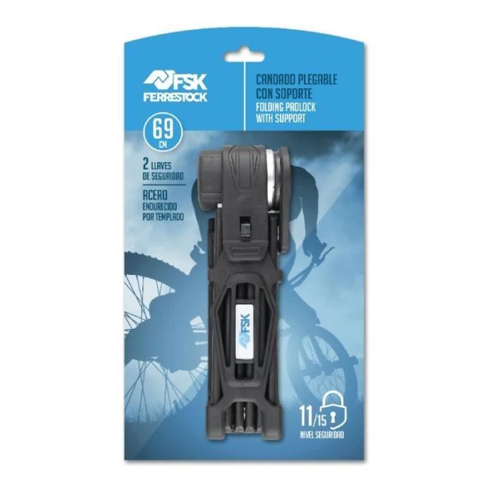 Câble avec cadenas - Ferrestock - 69 cm - Résistant - Pliable - Inclus: 2 clés