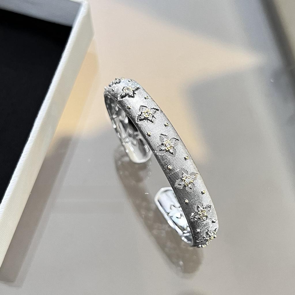 Włoski ręcznie rysowany dwukolorowy zestaw, luksusowy damski pierścionek kolczyki naszyjnik bransoletki bankiet Cyrkon prezenty