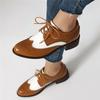 Fashion Spring New Women Flats Shoes Women Oxfords Mixed Colors Lace Up Ladies Brogues Shoes Designer Casual Pu Leather Outdoor Footwear