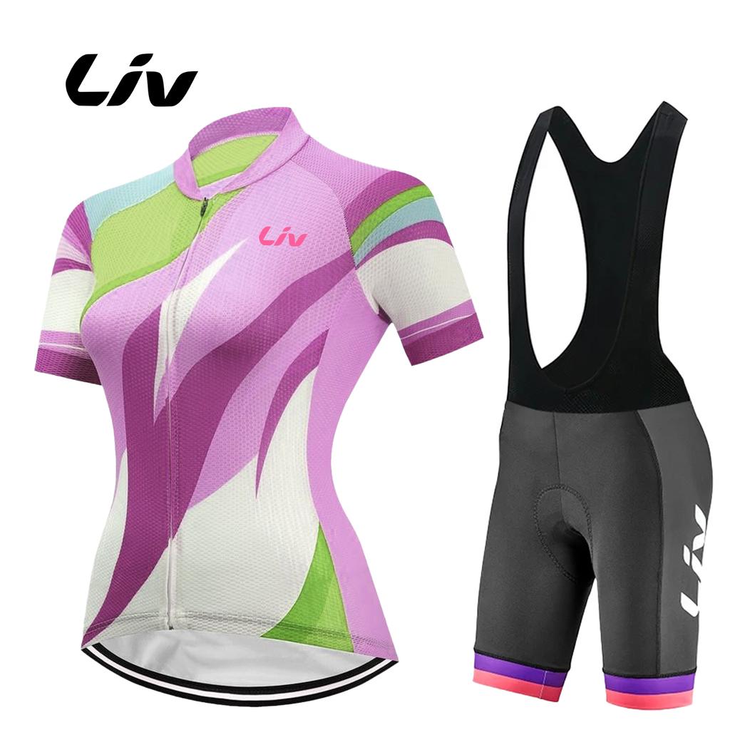 Women Short Sleeve Mtb Bike Clothing Racing Bicycle Clothes Ropa Ciclismo Cycling Jersey Bib Set Summer Breathable Cycling Suit Set 2026