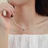 Shijia Zhengyuan Strong Light Pearl Necklace French Zircon Clavicle Chain Versatile Necklace