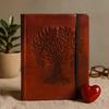 Leather Notebook, Tree of Life Medium With Strap
