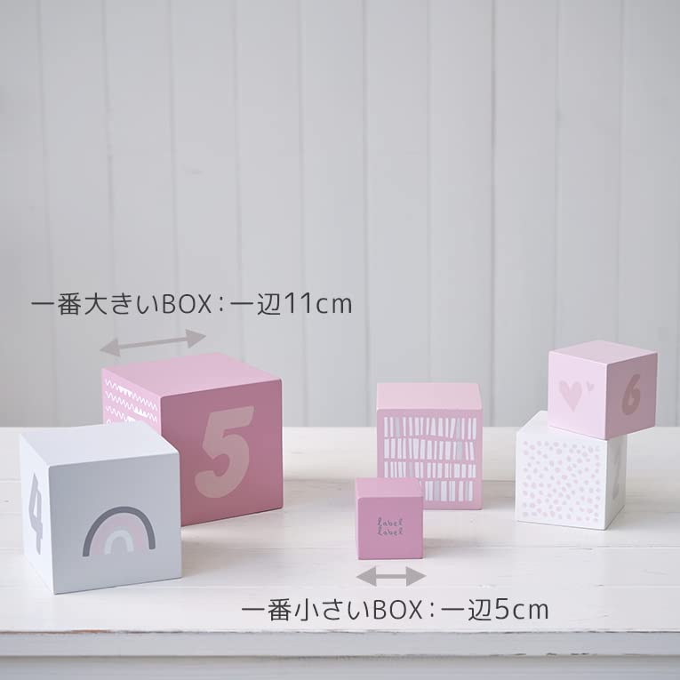 LabelLabel Stacking Blocks Wooden Building Educational for Girls and Learns Compact Warmth of Natural Wood Numbers, Pink, Blocks, Toy, Authentic,