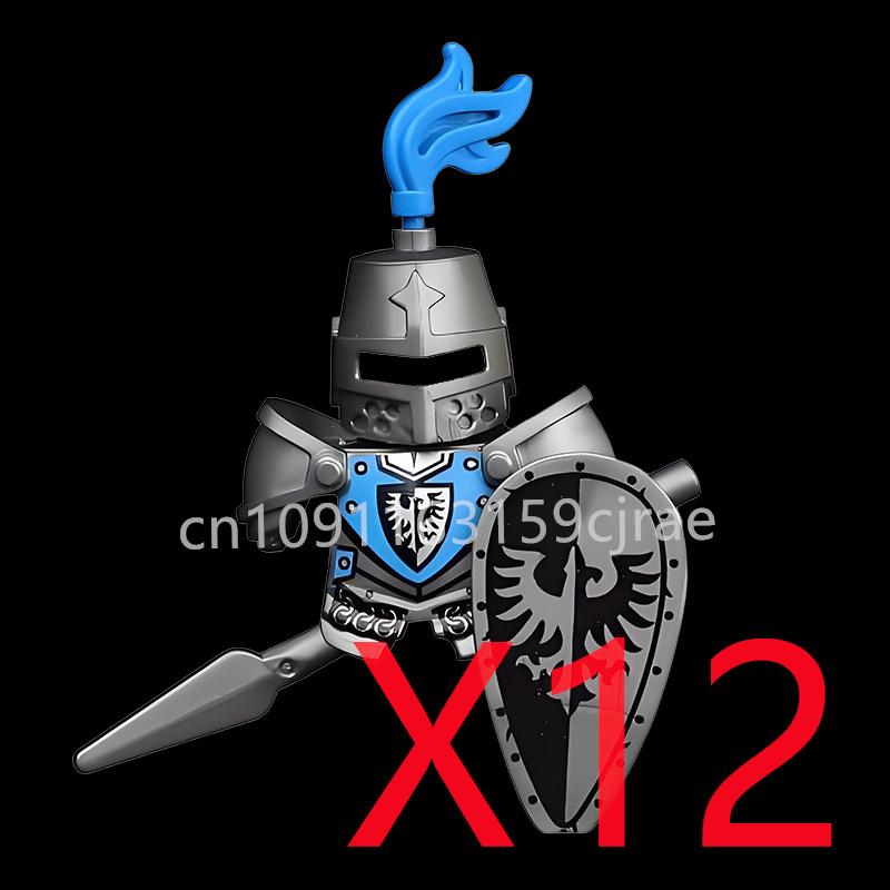 Kompatybilne MOC Średniowieczne Klocki Budowlane Postacie Żołnierze Smoczy Rycerze Czarny Lew Orzeł Zabawka Prezent Klocki Rolnik Żołnierz X048