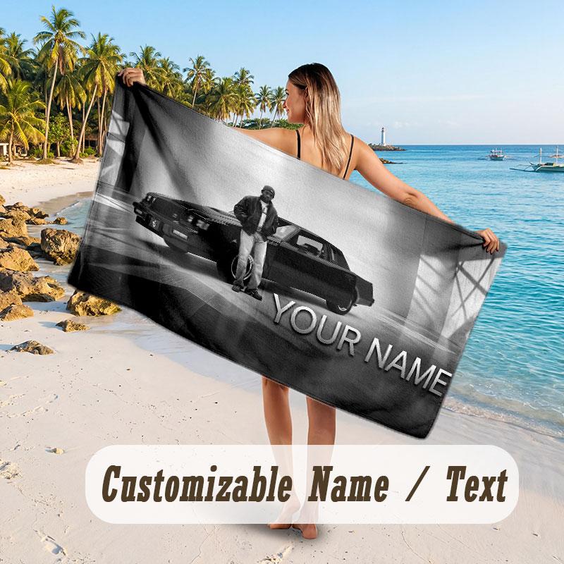 Custom Name Large Beach Towel,Kendrick Lamar Quick Absorbent Towel For Outdoor Travel Poolside
