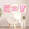 Nordic Positive Vibes Girls Pink Inspirational Quote Posters Printed Picture Abstract Canvas Painting Wall Art for Home Decor