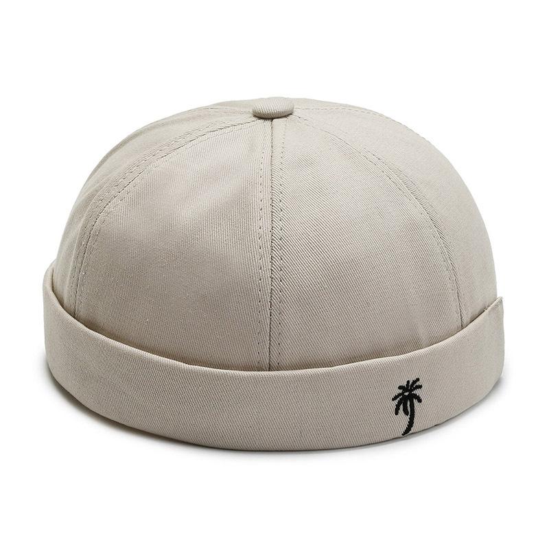 

Vintage Dome Hat Mens Solid Color Velvet Beanies For Men Docker Sailor Crimping Brimless Skull Caps Casual Portable Hip Hop Cap бежевый