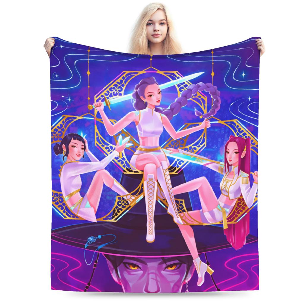 Kpop-inspired Flannel Blanket Winter Warm Soft Throw Blanket for Children Bedroom Comfortable Bedspread Sofa Bed Cover