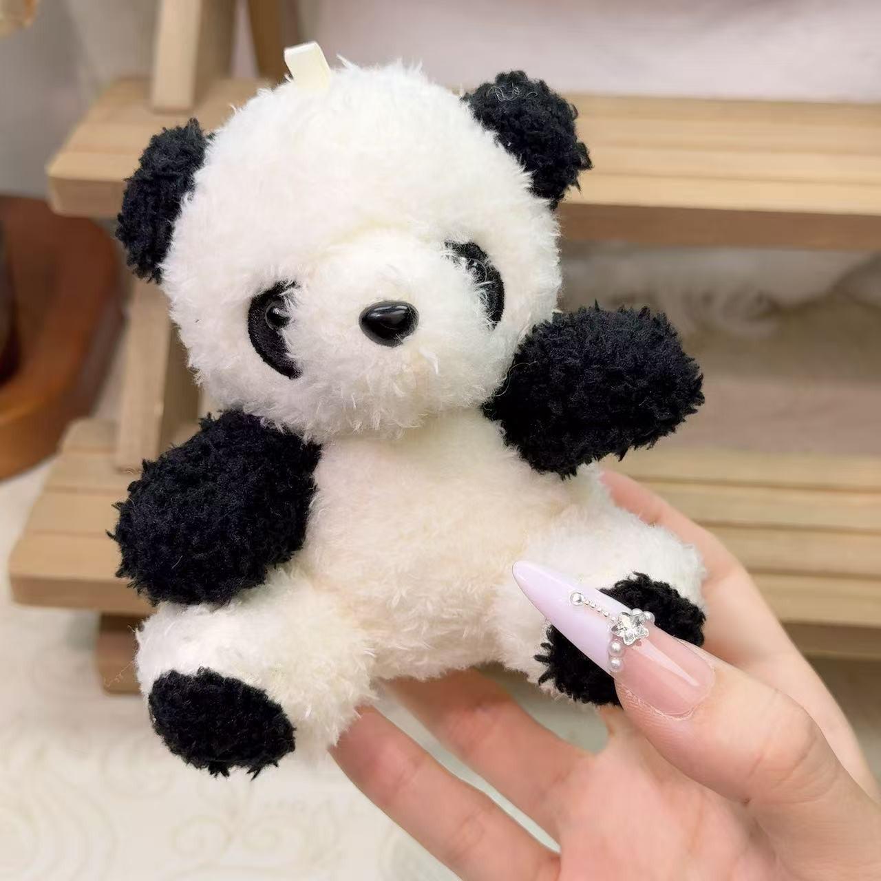 Panda Plush Pendant Keychain – Cute Graduation Souvenir Toy 10cm with Logo Option
