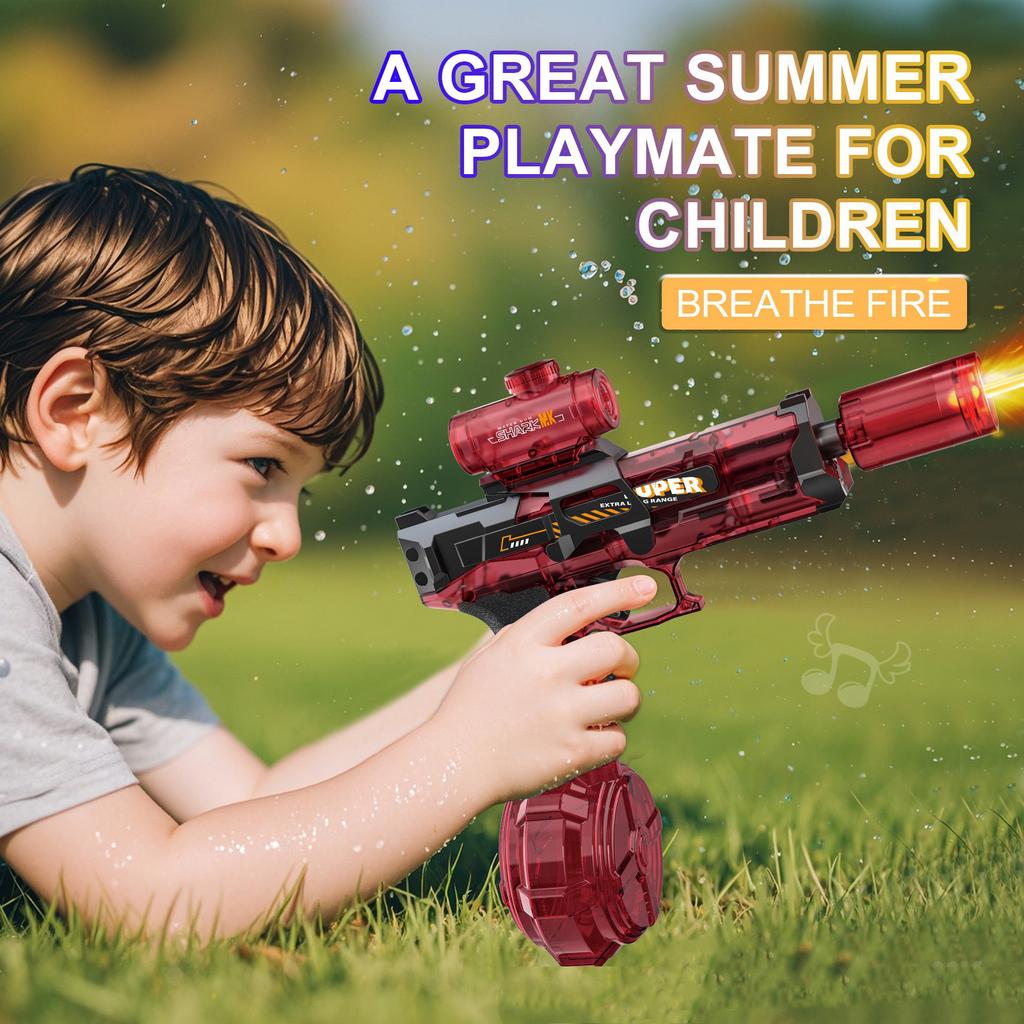 Artificial Firing And Recoil Electric Water Gun Toys Kids Automatic Sensor Lights Water Pistol Summer Outdoor Beach Kids Plaything