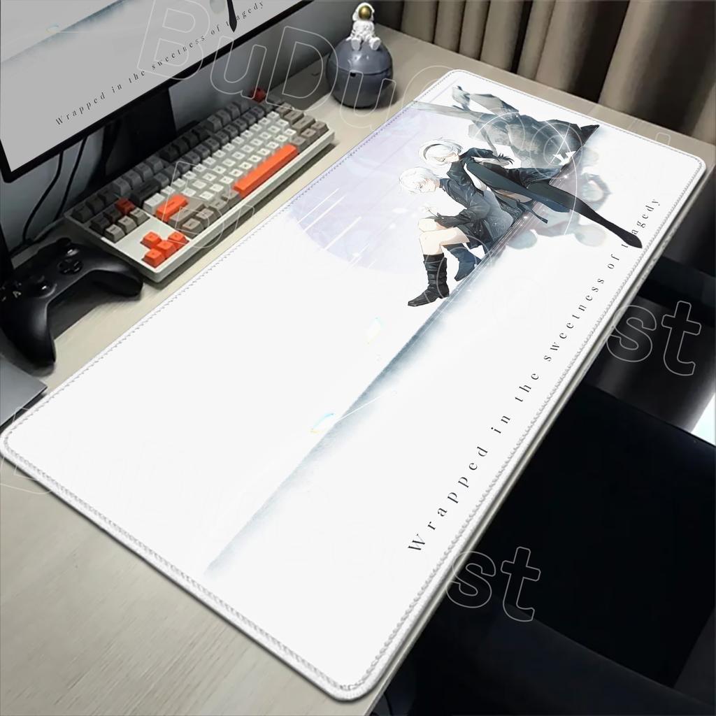 E-sports Pretty NieR:Alfombrilla de ratón Automata 2B Alfombrilla de goma grande para mesa Alfombrilla de ratón para juegos de PC Alfombrilla para escritorio de portátil Alfombrilla antideslizante para teclado de ordenador
