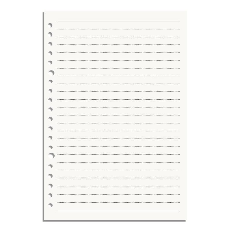 Recambio para Cuaderno de Hojas Sueltas Partner Cuatro Lados: B5 y A5, 26/20 Agujeros, Papel Cuadriculado Rayado