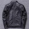Men's Leather Short Lapel Leather Jacket Slim Fit Coat
