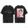 Hitori Gotoh & Ikuyo Kita Bocchi The Rock! Double-sided Printed Vintage Washed Crew Neck Short Sleeve Women And Men T-shirt