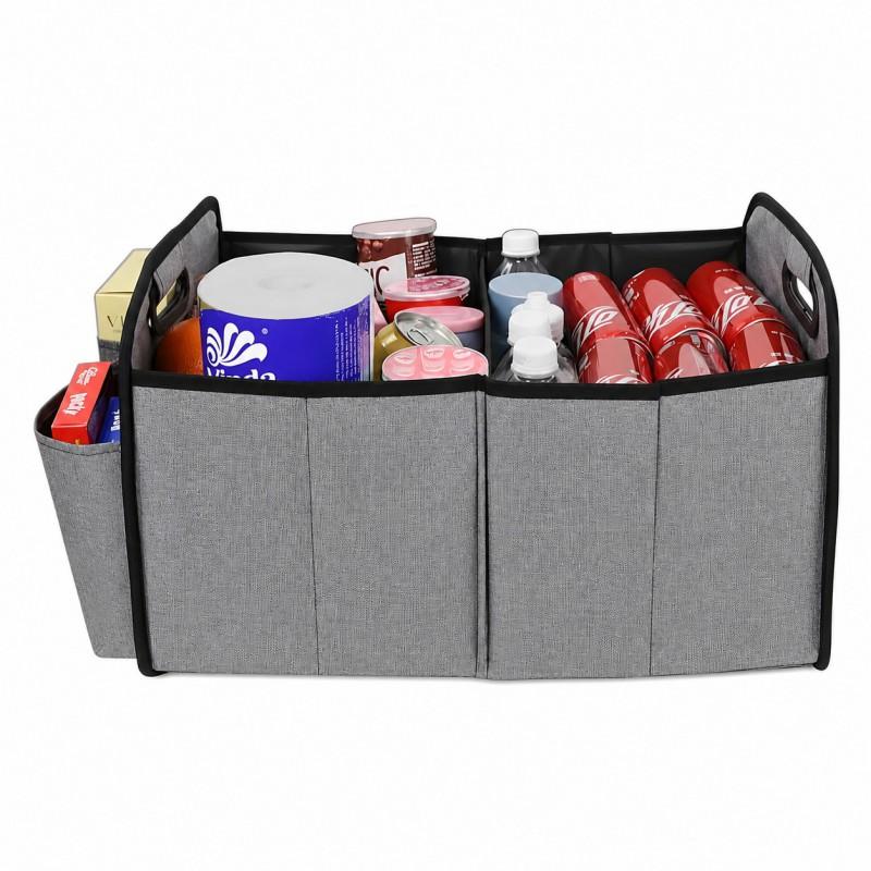 Foldable Car Storage Organizer Box Backseat Trunk Multi-Use Cargo Bin With Handle Waterproof Oxford Fabric