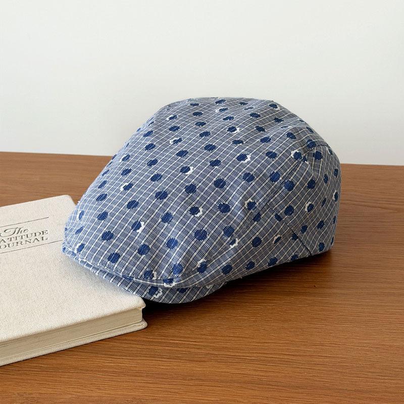 Polka Dot Hole Beret Women's Summer New Versatile Retro Painter Hat Fashion Popular Face Small Star Anise Hat