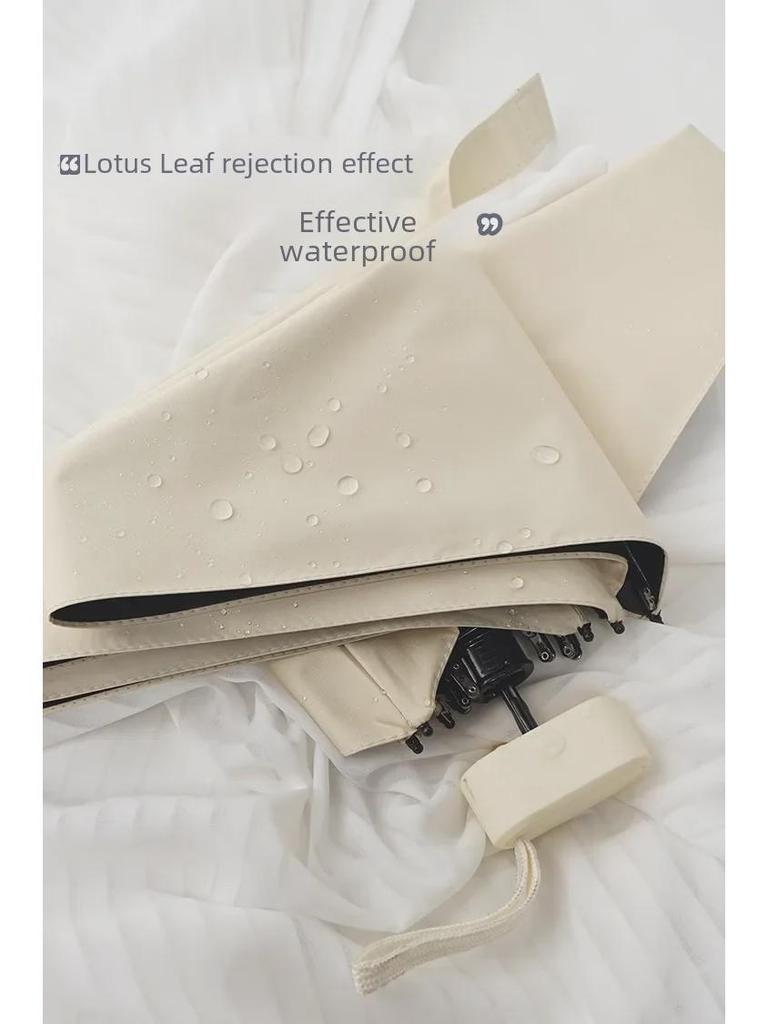 Customizable Black Glue Folding Capsule Umbrella with Flat Handle and 60% UV Protection