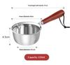 BPA Free Stainless Steel Oil Pot Fast Heating Anti-Scald Wooden Handle Dripless for Home Kitchen Seasoning Oil Pouring