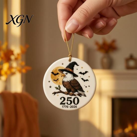 Decorative Crafts for Home Halloween 250th Anniversary Ornament, America 1776-2026 Acrylic Hanging Decoration, Gifts Couples Collectible Patriotic