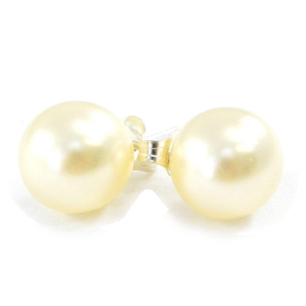 Les Trésors De Lily [E2150] - Boucles Argent 'Perles' ivoire - 10 mm