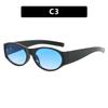 Trendy Y2K Cycling Oval Sunglasses Outdoor Sports Shades Millennium Futuristic Sun Glasses UV Protection Street Eyewear Shades