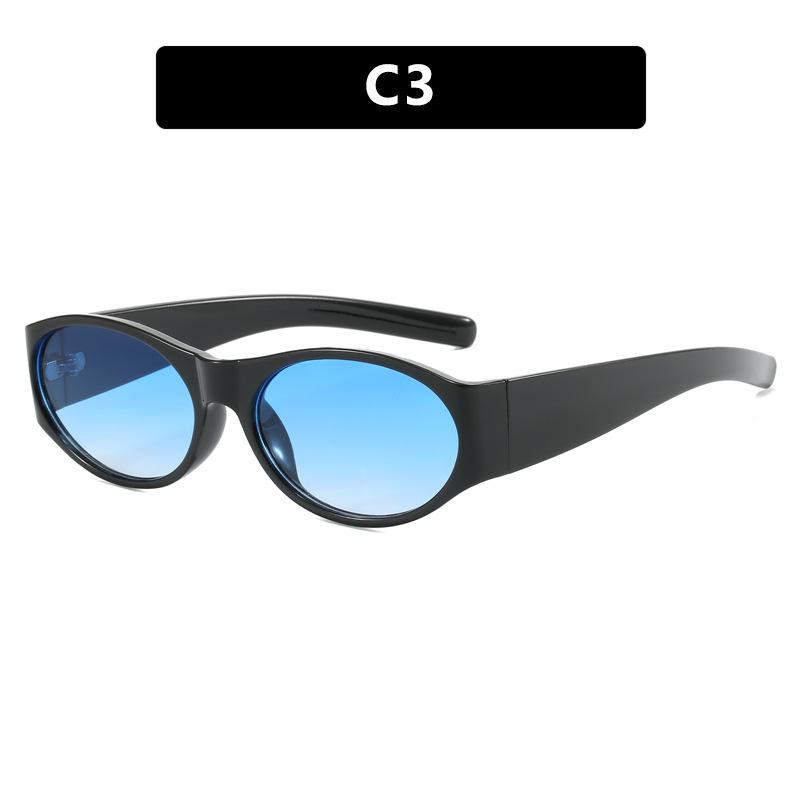 Trendy Y2K Cycling Oval Sunglasses Outdoor Sports Shades Millennium Futuristic Sun Glasses UV Protection Street Eyewear Shades
