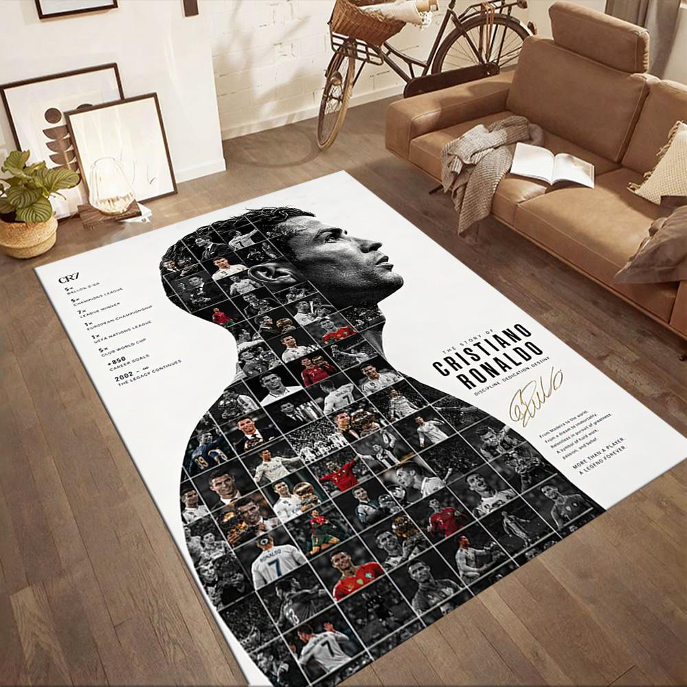 Cristiano Ronaldo Area Rug Perfect For Outdoor Playrooms Dining Room Living Rooms Antislip Carpet Anime Office Decor Birthdaychristmas Gift