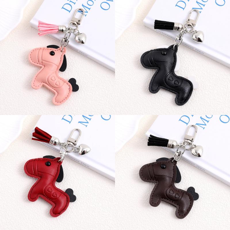 Uroczy Kreskówkowy Miłość Kucyk Skórzany Brelok Kawaii Charmsy Konie Plecak Torebka Wisiorek Wiszące Ozdoby Dekoracja Brelok Prezenty