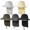 Premium Polyester Bucket Hat Outdoor UPF 50+ Sun Hat Wide Brim Mesh Fishing Hat With Neck Flap Quick Drying