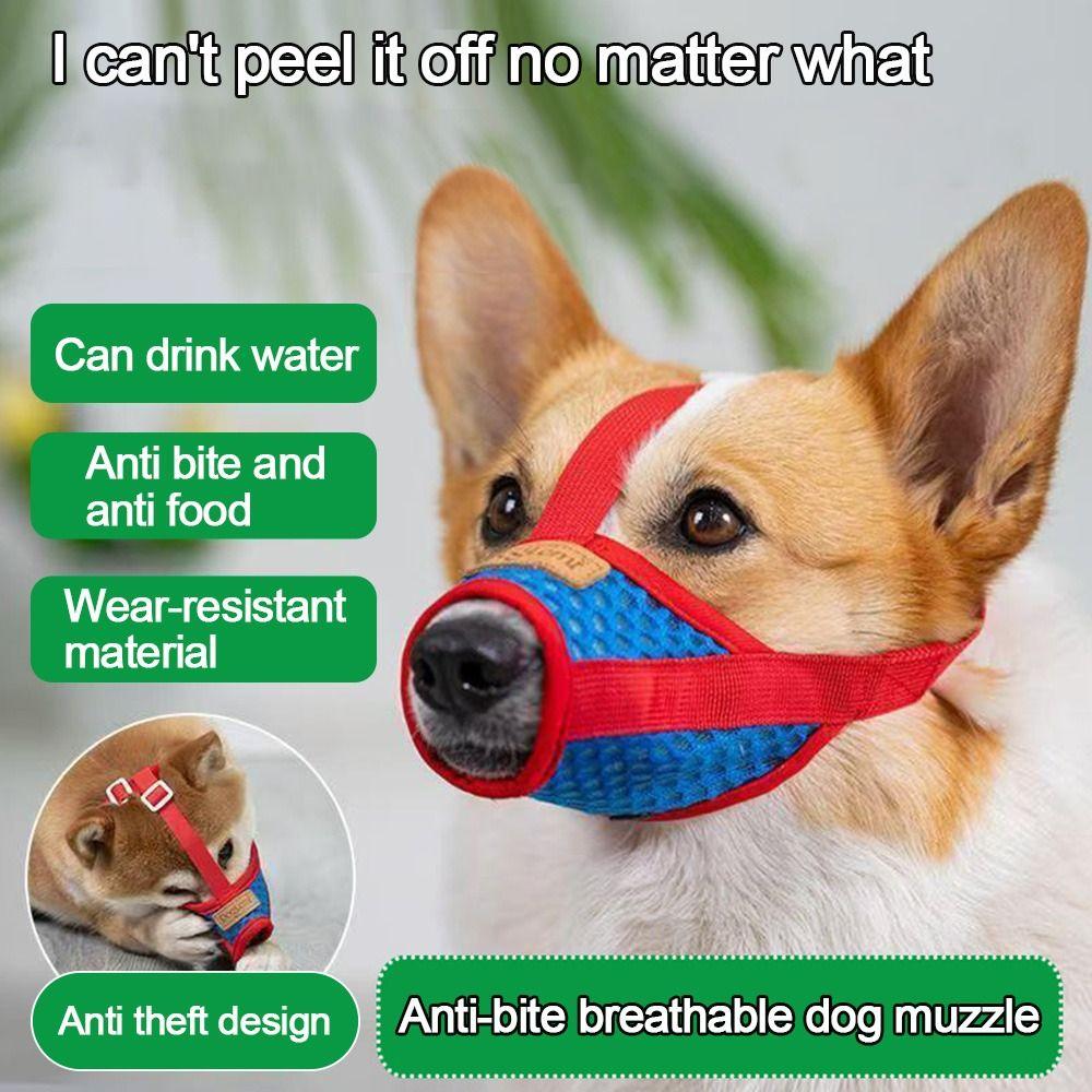 Anti Biting Barking & Chewing Dog Muzzle Soft Mesh Dog Mouth Cover Portable Pet Mouth Mask  Pet