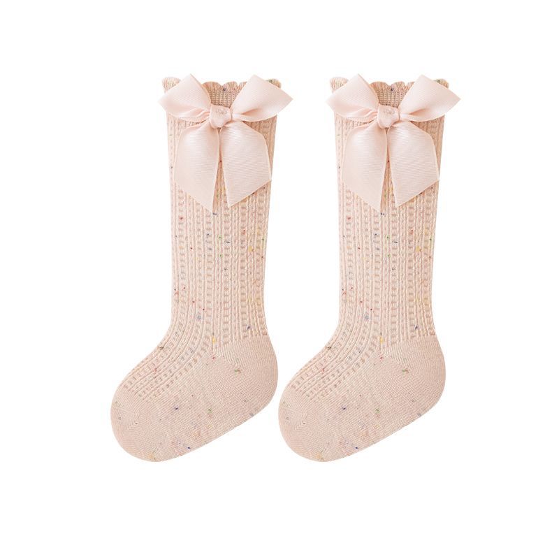 Summer Thin Mesh Baby Socks, A Class Cotton Newborn Socks with Big Bow Ruffle Edge Infant Toddler Socks