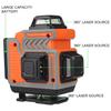 4800mAh IP54 16 Lines Laser Level 4D Self-Leveling 360 Horizontal And Vertical Cross Super Powerful Green Laser Level APP Control