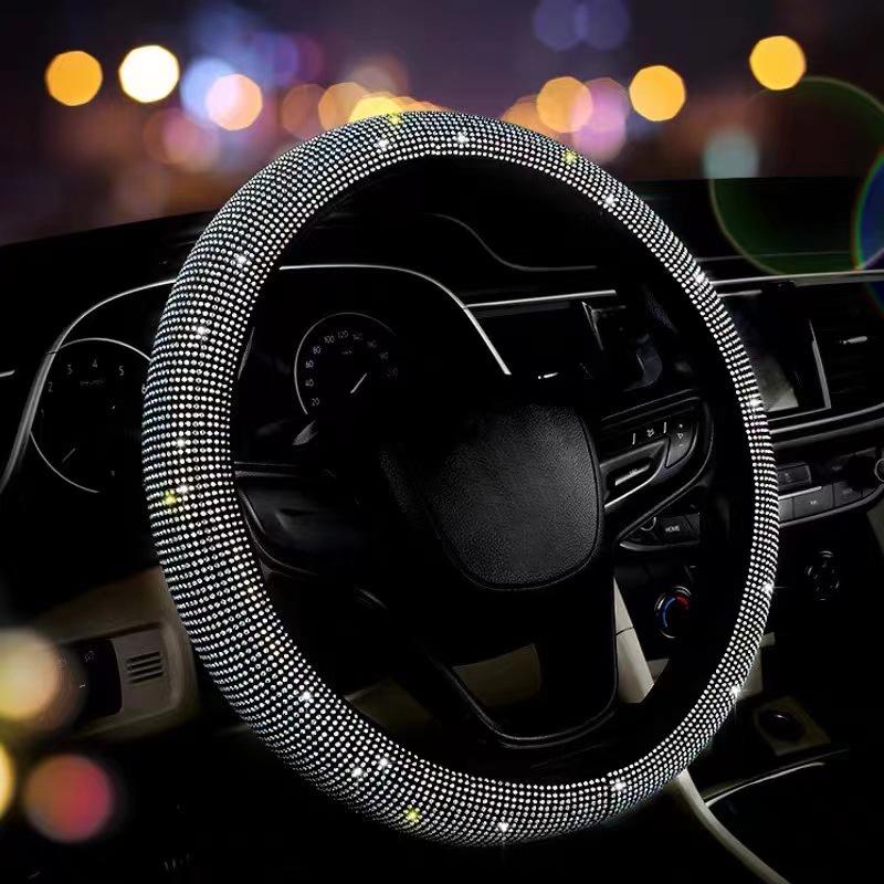 Auto-Lenkradbezug für Frauen und Mädchen, süßer Glitzer, Lenkradbezug mit Bling-Diamant-Auto-Lenkradschutz